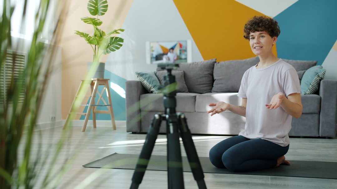 person meditating at home