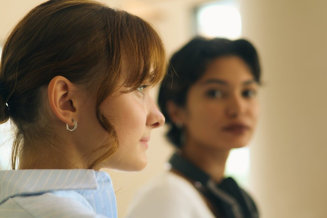 person listening attentively